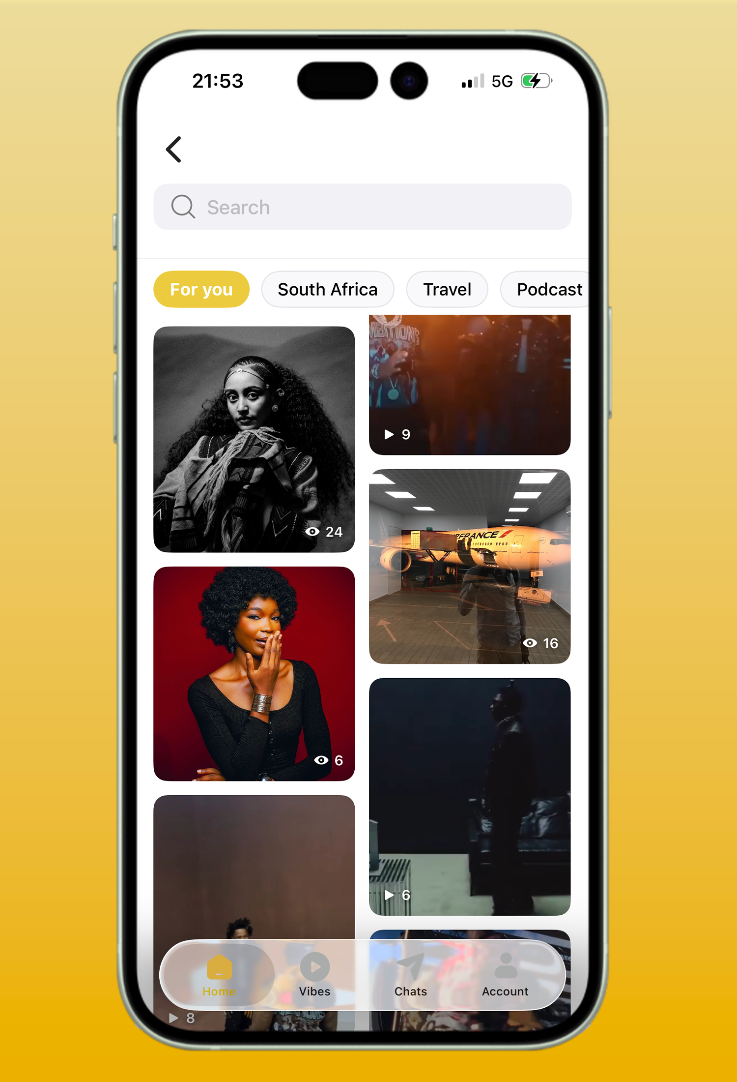 Circl app discover search and explore feed in Ethiopia